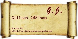 Gillich János névjegykártya